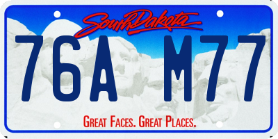 SD license plate 76AM77