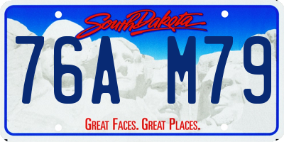 SD license plate 76AM79