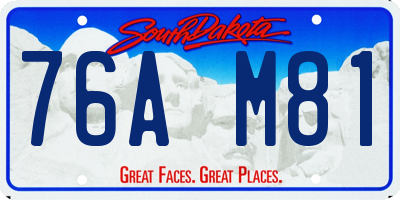 SD license plate 76AM81