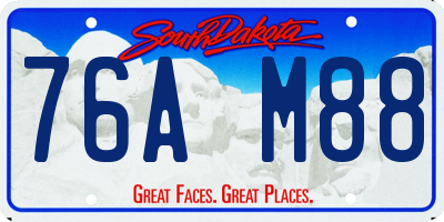 SD license plate 76AM88
