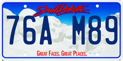 SD license plate 76AM89