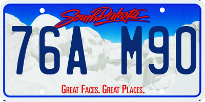 SD license plate 76AM90