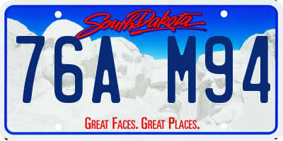 SD license plate 76AM94