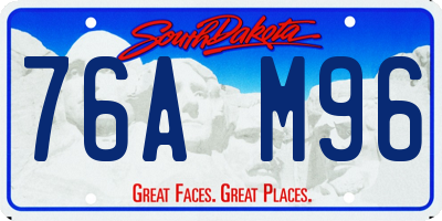 SD license plate 76AM96