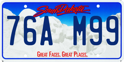 SD license plate 76AM99