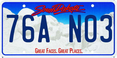 SD license plate 76AN03