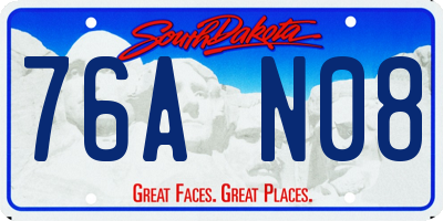 SD license plate 76AN08