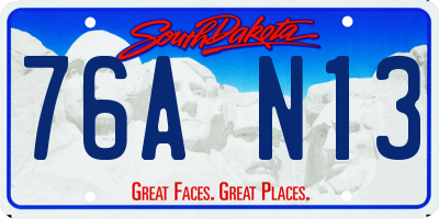 SD license plate 76AN13