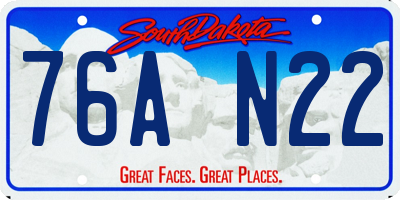 SD license plate 76AN22