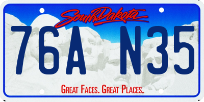 SD license plate 76AN35