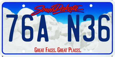 SD license plate 76AN36