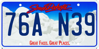SD license plate 76AN39