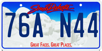SD license plate 76AN44