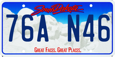 SD license plate 76AN46