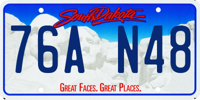 SD license plate 76AN48