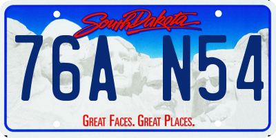 SD license plate 76AN54