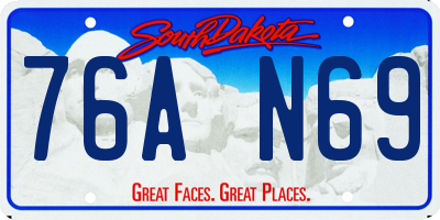 SD license plate 76AN69
