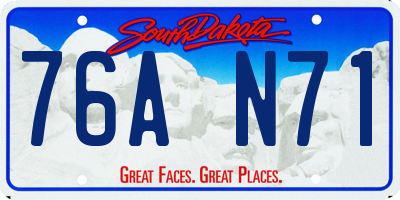 SD license plate 76AN71