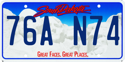 SD license plate 76AN74