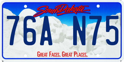 SD license plate 76AN75