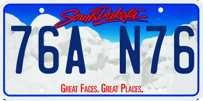 SD license plate 76AN76