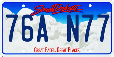 SD license plate 76AN77