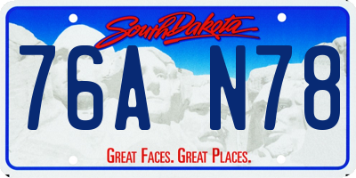 SD license plate 76AN78