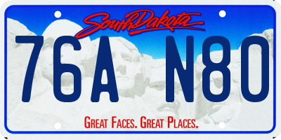 SD license plate 76AN80