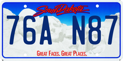 SD license plate 76AN87