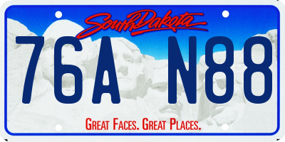 SD license plate 76AN88