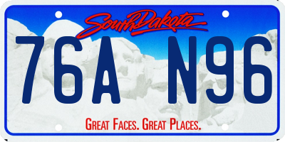 SD license plate 76AN96