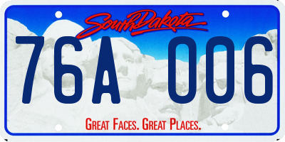 SD license plate 76AO06