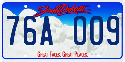 SD license plate 76AO09