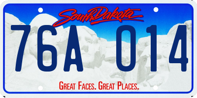 SD license plate 76AO14