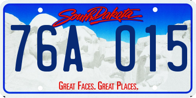 SD license plate 76AO15