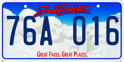 SD license plate 76AO16