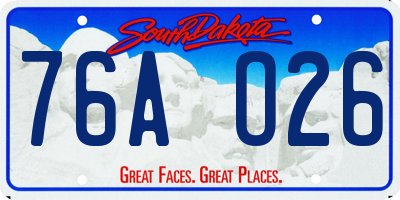 SD license plate 76AO26