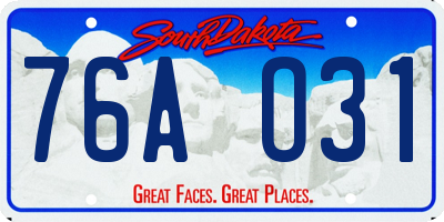 SD license plate 76AO31
