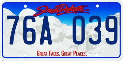 SD license plate 76AO39