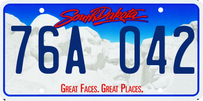SD license plate 76AO42