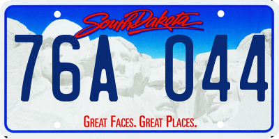 SD license plate 76AO44