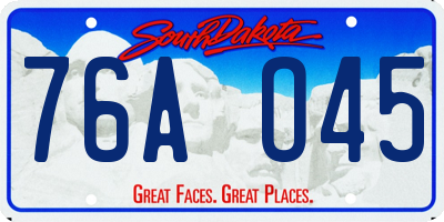 SD license plate 76AO45