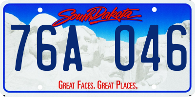 SD license plate 76AO46