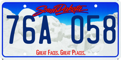 SD license plate 76AO58