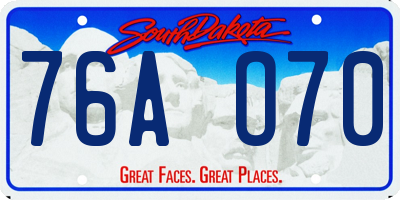 SD license plate 76AO70