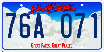 SD license plate 76AO71