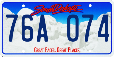 SD license plate 76AO74