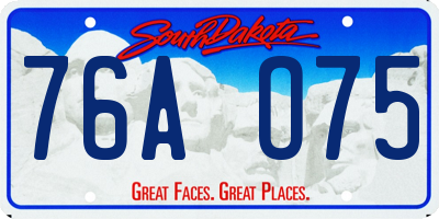 SD license plate 76AO75