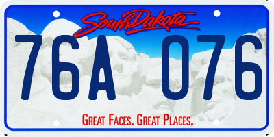 SD license plate 76AO76