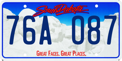 SD license plate 76AO87